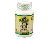 Alfa Vitamins Folic Acid 400 mcg 100 tabs Prenatal New Cell Support