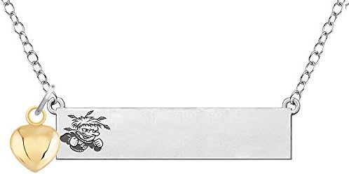 Wichita State Shockers Bar Necklace with Gold Heart Accent