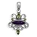Amethyst Marquise and Peridot Teardrop and Round title=