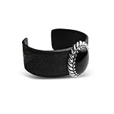 Black Agate on Leather Cuff Bracelet