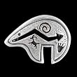 Sterling Silver Bear Pin with Petroglyphs, #1867