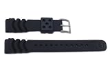 Genuine Synthetic Rubber Black Pulsar Divers 20mm Watch Band by Seiko
