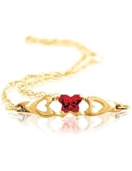 10K Yellow Butterfly Cz Birthstone Bracelet With Box January Bracelet With Box