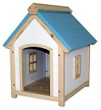 Cozy Cottage Dog House in Blue and White