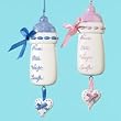 Club Pack of 12 Boy & Girl Baby Bottle Christmas Ornaments for Personalization