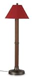 Bahama Weave 00167 Dark Mahogany Wicker Body Floor Lamp 60-inches Tall with 20-inch Dia Antique Linen Shade