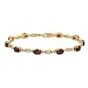 18K Gold over Silver Diamond Accented Garnet Swirl Bracelet