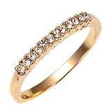 14k Gold Bonded Enchanted Swarovski Crystal Promise Ring in Goldtone