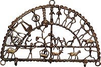 Indian Gifts Metal Craft Unique Handmade Indian Artifacts Gifts and Collectibles Length: 8 inches Width: 12.5 inches