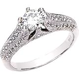 Gorgeous! Women's 14k White-gold Moissanite 5.5MM=5/8CT & 1/4 CTTW Diamond Engagement Ring