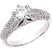 Gorgeous! Women's 14k White-gold Moissanite 5.5MM=5/8CT & 1/4 CTTW Diamond Engagement Ring