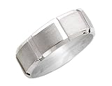 Ladies 7.75mm Fancy Wedding Band in 14K White Gold
