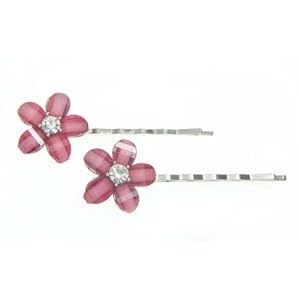 Buy A Pair of Red Floral Swarovski Crystal Bobbie Pin by Willowbee