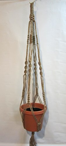 Macrame Plant Hanger 44" Vintage Style All Natural Jute