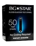 BG STAR BLOOD GLUCOSE TEST STRIPS 1 x 50 No Coding Required