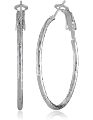 Sterling Silver Diamond-Cut Clicktop Hoop Earrings