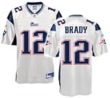 New England Patriots Tom Brady Replica Adult White Jersey, Size= X-Large