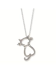 Sterling Silver Diamond Mystique 18in Cat Necklace - Briliant Diamonds Collection
