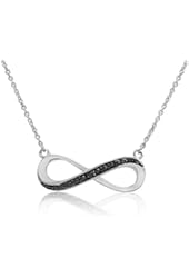 Sterling Silver Black Diamond Accent 18 inch Infinity Necklace