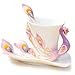 DUSIEC Collectable Fine Arts China Porcelain Tea Cup and Saucer Coffee Cup Peacock Theme Romantic Creative Present (Purple)