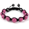 PINK QUALITY SHAMBALLA BRACELET RHINESTONE CRYSTAL DISCO BALL BEADS CELEBRITY WEAR Paris Christmas / Brithday Gift / Present