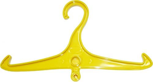 Yellow Polycarbonate Heavy Duty Air Dry Hanger w/ Shoulder Stop Hook Ends by Kora Gear - Yellow