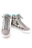 Punkrose Grey Plaid High-Top Sneakers