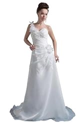 One Shoulder Belted Charmeuse  Dress with a Court Train 