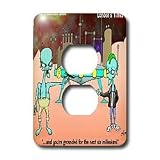 Image of US Londons Times Funny Aliens Cartoons - Alien Teenage Troubles - Light Switch Covers - 2 plug outlet cover Lower Price US, 3dRose LLC
