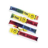 Dozen Nylon Smile! Jesus Loves You! Friendship Bracelets