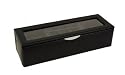 Black & Grey Stripe Hampton Watch & Cufflink Box
