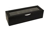 Black & Grey Stripe Hampton Watch & Cufflink Box By Dulwich