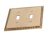 Combination Switch & Outlet Plates: Brass Egg & Dart Double Switchplate
