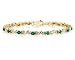 10k Yellow Gold Diamond and Emerald Bracelet