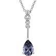 14K White Gold Iolite and Diamond Necklace