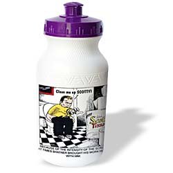 Londons Times Star Wars and Star Trek Cartoons - Kirk On Toilet Clean Me Up Scottie - Water Bottles
