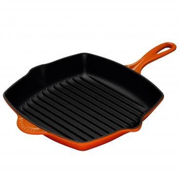 Le Creuset Enameled Cast-Iron 10-1/4-Inch Square Skillet Grill, Caribbean