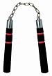 Nunchaku 8" Blk Rd Top Red Str - Martial Arts - Nunchaku