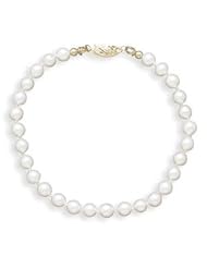 Akoya Pearl Bracelet 5.5-6mm Grade A 14k Yellow Gold - Made in the USA