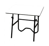 Alvin Onyx Folding Drafting Table, Black Base, 24in x 36in White Top, Rounded Corners