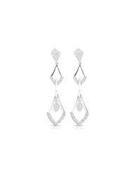 14k WHITE GOLD WOMENS EARRING LE-2090 DIAMOND 0.29CT TW