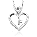 Sterling Silver Key My Heart Diamond Pendant Necklace (HI, I, 0.10 carat)