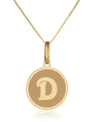 14k Yellow Gold Initial Pendant Necklace, 18"