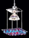 Schonbek ED0405RV Silver / Rave Strass Geometrix--Edges Crystal Single Light Down Lighting Mini Pendant from the Geometrix - Edges Collection