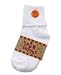 : Chicken Noodle Tangerine Curl & Swirl White Sock