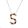 Necklace With 1.66ctw Precious Stones - Genuine Citrines and Garnets Beautifully Designed in 925 Sterling silver Length 16in