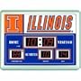 Team Sports 14" X 19" Score Board Clock and Thermometer- University of Illinois