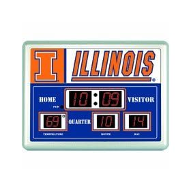 Illinois Fighting Illini 14 x 19 LED Scoreboard Clock and Thermometer