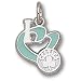 Boston Celtics NBA I Heart Logo 1/2 Enamel Pendant (Silver)