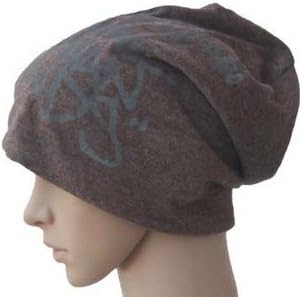 Unisex Thin Hip-hop Skull Cap Grapgic Print Slouchy Knit Beanie Hat Brown